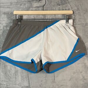 Nike Gray Blue White Fully Lined Running Shorts Size Small